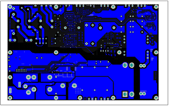 圖20. 工業電池48V充電器參考設計PCB設計圖:底層